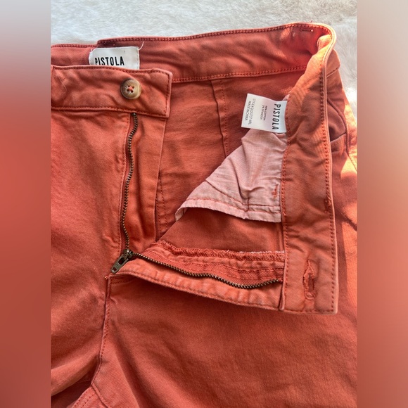 Pistola Cropped Straight Leg Stretchy Pants in Orange Size 28 - Picture 6 of 9